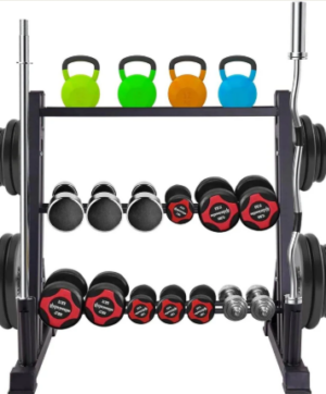 3 Tier Dumbbell Rack Multifunction Barbells Storage Rack
